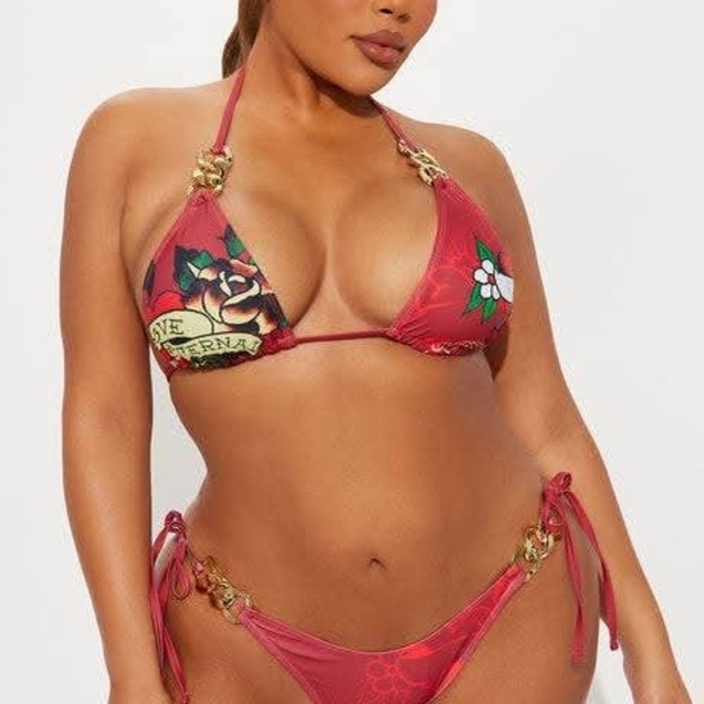 Ed Hardy Red Roses 🌹 Bikini Set